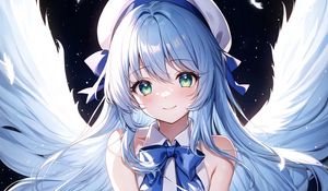 Preview wallpaper girl, angel, smile, wings, anime