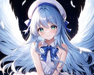 Preview wallpaper girl, angel, smile, wings, anime