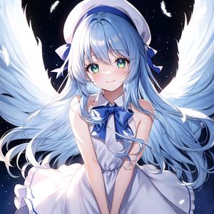 Preview wallpaper girl, angel, smile, wings, anime