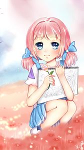 Preview wallpaper girl, anime, art, artist, field
