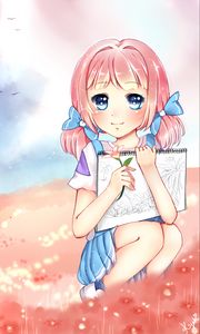 Preview wallpaper girl, anime, art, artist, field