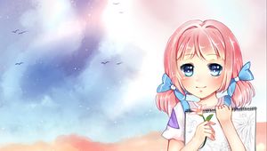 Preview wallpaper girl, anime, art, artist, field