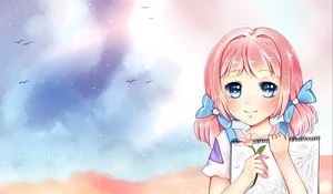 Preview wallpaper girl, anime, art, artist, field