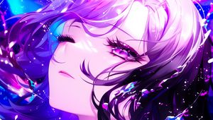 Preview wallpaper girl, anime, art, purple, glow