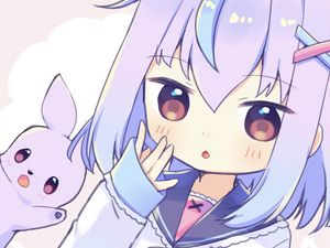 Preview wallpaper girl, anime, art, purple