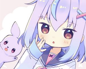 Preview wallpaper girl, anime, art, purple