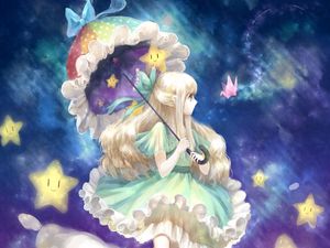 Preview wallpaper girl, anime, art, umbrella