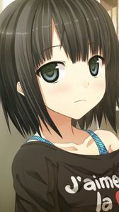 Preview wallpaper girl, anime, books, library