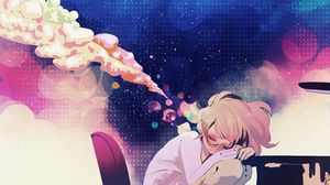 Preview wallpaper girl, anime, dreams, table