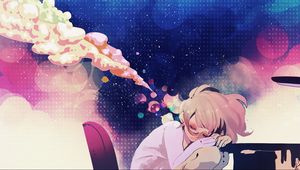 Preview wallpaper girl, anime, dreams, table