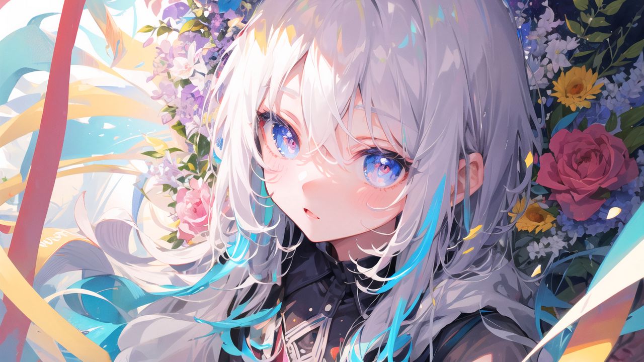 Wallpaper girl, anime, flowers, art hd, picture, image