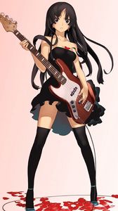 Preview wallpaper girl, anime, guitar, musician, rock