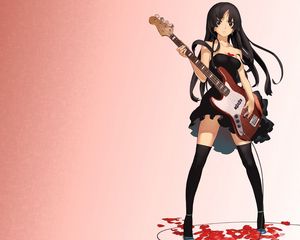 Preview wallpaper girl, anime, guitar, musician, rock