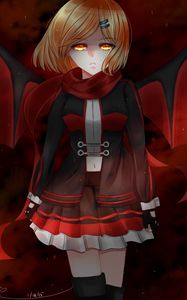 Preview wallpaper girl, anime, red, look