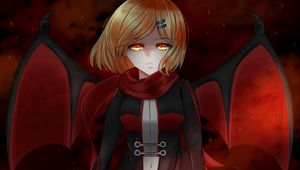 Preview wallpaper girl, anime, red, look