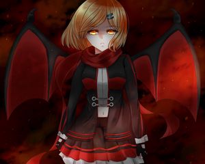 Preview wallpaper girl, anime, red, look