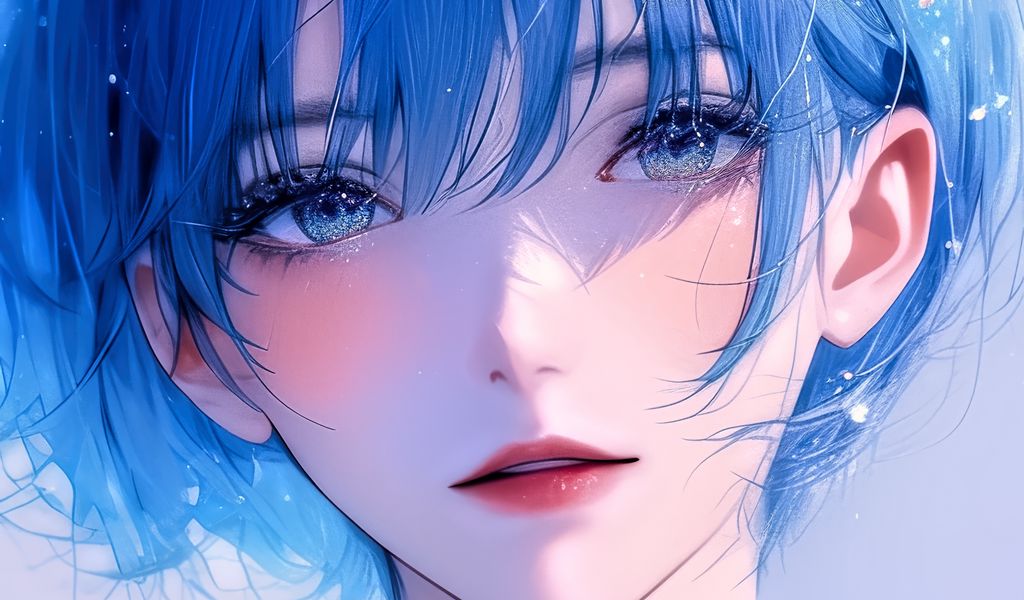 1024x600 Wallpaper girl, anime, short hair, art