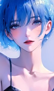 Preview wallpaper girl, anime, short hair, art