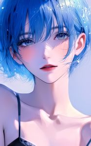 Preview wallpaper girl, anime, short hair, art