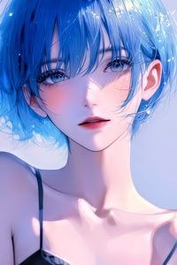 Preview wallpaper girl, anime, short hair, art