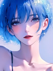 Preview wallpaper girl, anime, short hair, art