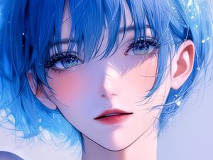 Preview wallpaper girl, anime, short hair, art