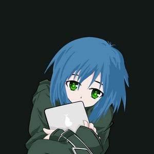 Preview wallpaper girl, anime, tablet, teenager