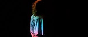 Preview wallpaper girl, anonymous, dark, rainbow