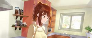 Preview wallpaper girl, apron, kitchen, anime
