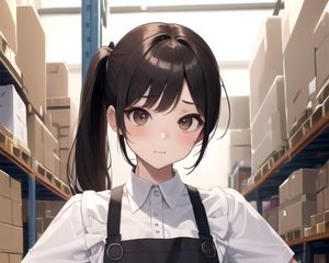 Preview wallpaper girl, apron, pose, waitress, anime