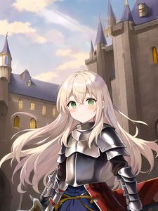 Preview wallpaper girl, armor, castle, anime