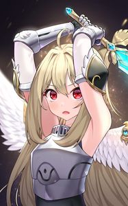 Preview wallpaper girl, armor, wings, sword, anime