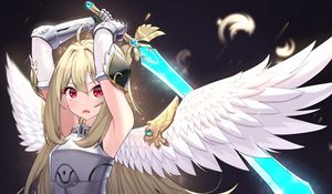 Preview wallpaper girl, armor, wings, sword, anime