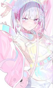 Preview wallpaper girl, art, anime, pink