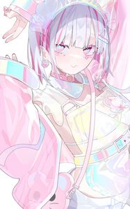 Preview wallpaper girl, art, anime, pink