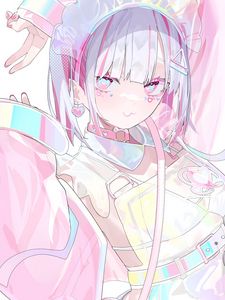 Preview wallpaper girl, art, anime, pink