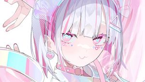 Preview wallpaper girl, art, anime, pink