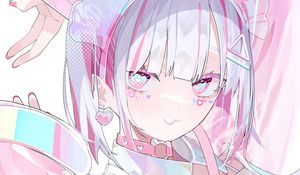 Preview wallpaper girl, art, anime, pink