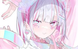 Preview wallpaper girl, art, anime, pink