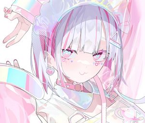 Preview wallpaper girl, art, anime, pink