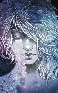 Preview wallpaper girl, art, face, space