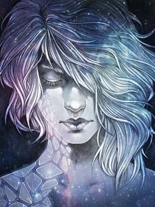 Preview wallpaper girl, art, face, space