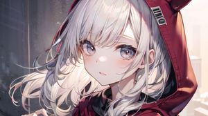 Preview wallpaper girl, art, hood, ears, anime