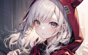 Preview wallpaper girl, art, hood, ears, anime