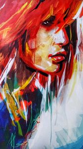 Preview wallpaper girl, art, portrait, face, bright