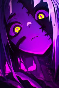 Preview wallpaper girl, art, purple, anime