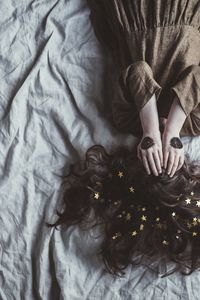 Preview wallpaper girl, art, stars, hair