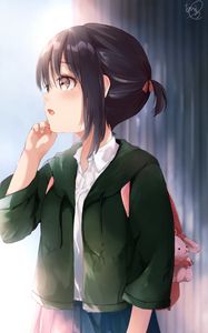 Preview wallpaper girl, backpack, anime, art