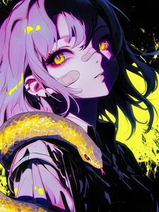 Preview wallpaper girl, bandages, snake, anime, art