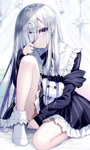 Preview wallpaper girl, bangs, dress, glance, anime